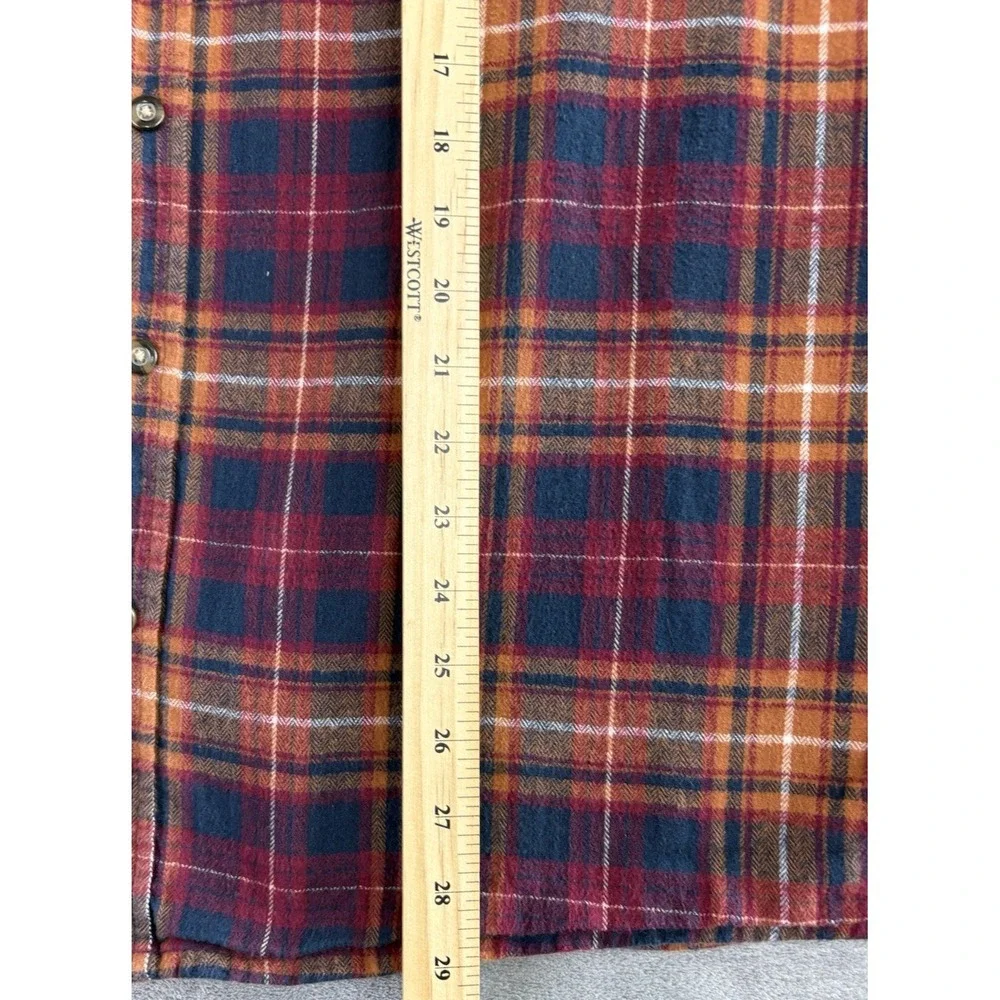 Eddie Bauer Flannel Shirt Mens‎ XXL Red Orange Plaid Classic Fit Cotton Outdoors